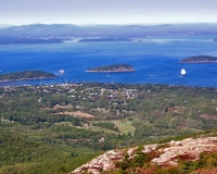 Bar Harbor, Maine on top of Cadillac Mountain